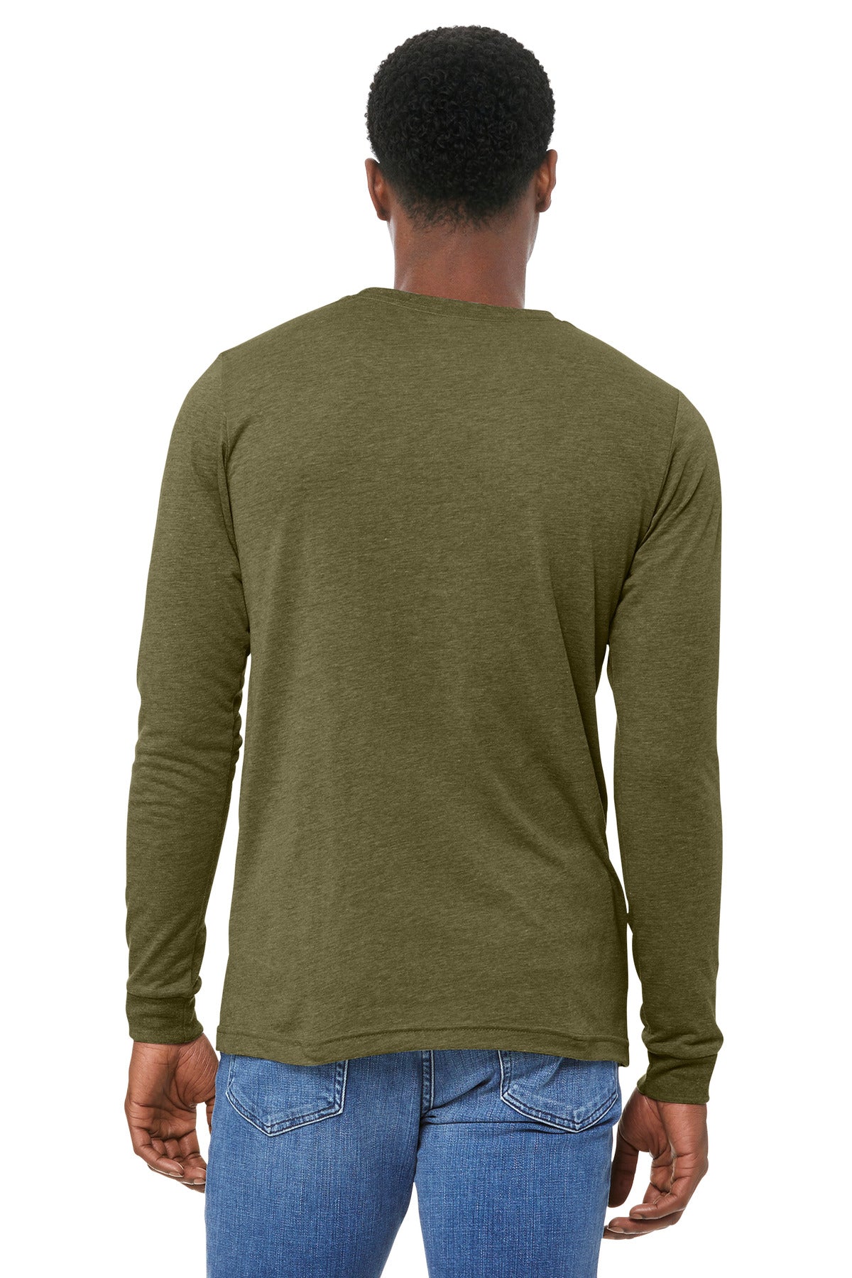 BELLA+CANVAS Unisex Triblend Long Sleeve Tee - Olive Triblend