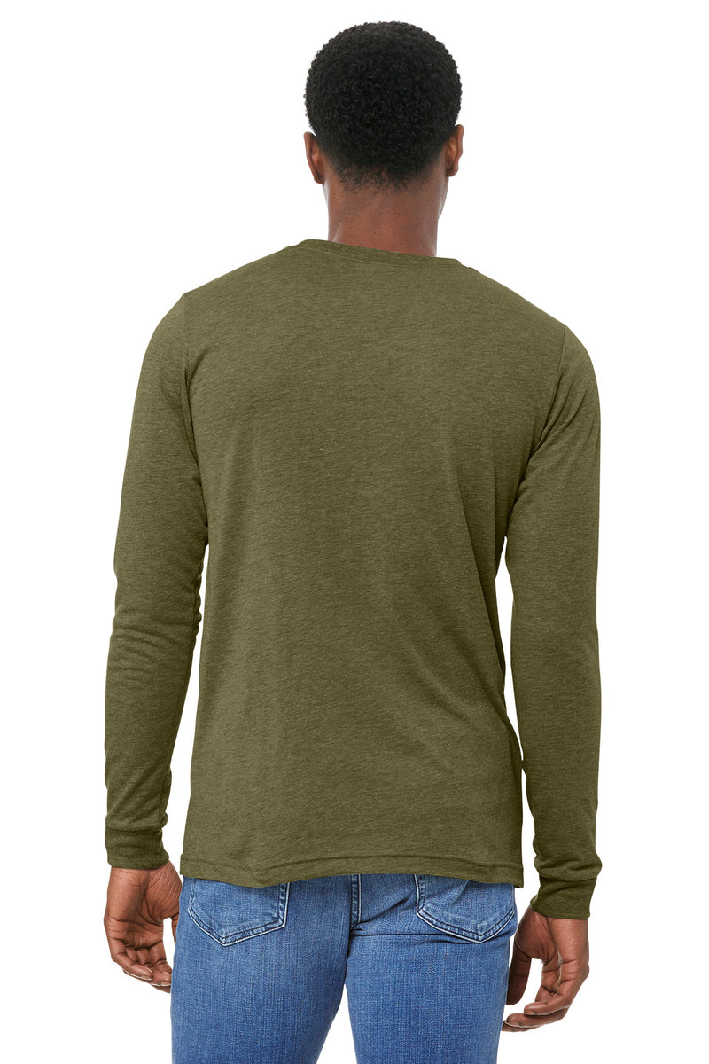 BELLA+CANVAS Unisex Triblend Long Sleeve Tee - Olive Triblend