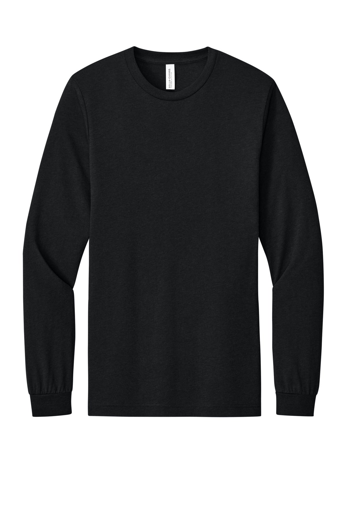 BELLA+CANVAS Unisex Triblend Long Sleeve Tee - Solid Black Triblend