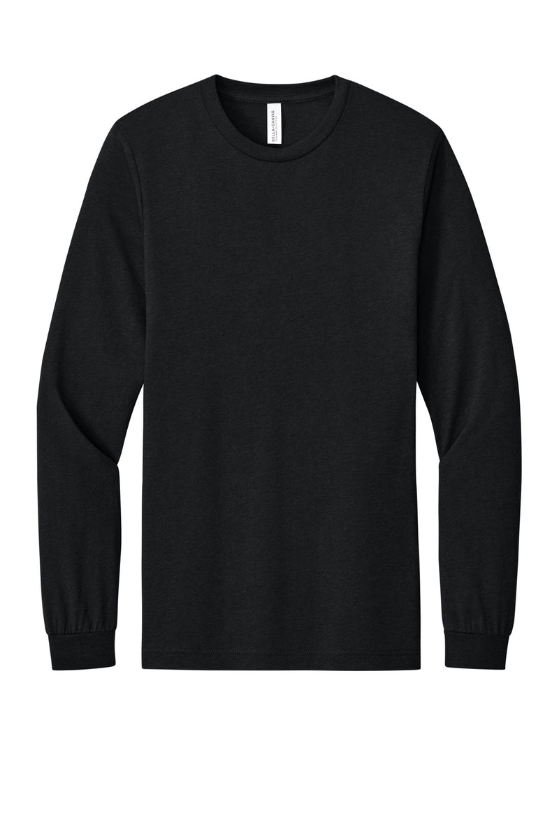 BELLA+CANVAS Unisex Triblend Long Sleeve Tee - Solid Black Triblend