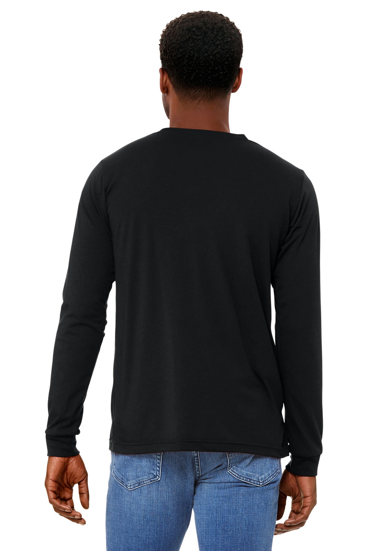 BELLA+CANVAS Unisex Triblend Long Sleeve Tee - Solid Black Triblend