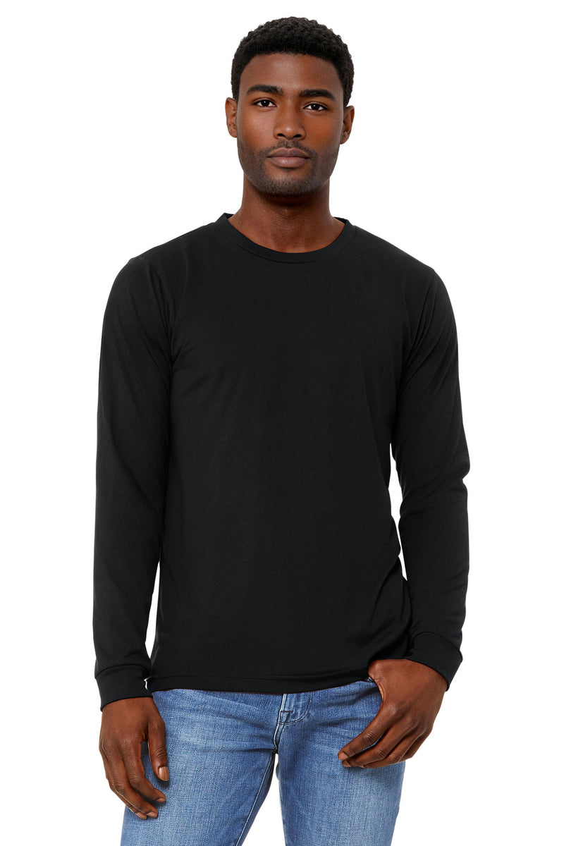 BELLA+CANVAS Unisex Triblend Long Sleeve Tee - Solid Black Triblend