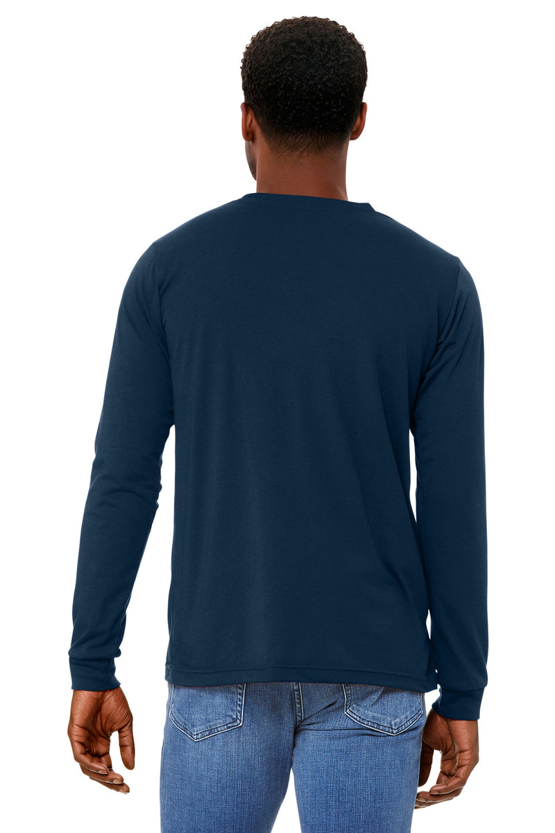 BELLA+CANVAS Unisex Triblend Long Sleeve Tee - Solid Navy Triblend