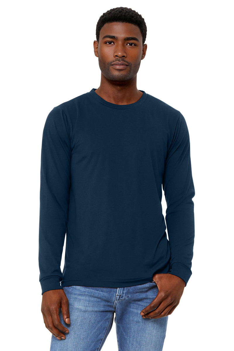 BELLA+CANVAS Unisex Triblend Long Sleeve Tee - Solid Navy Triblend