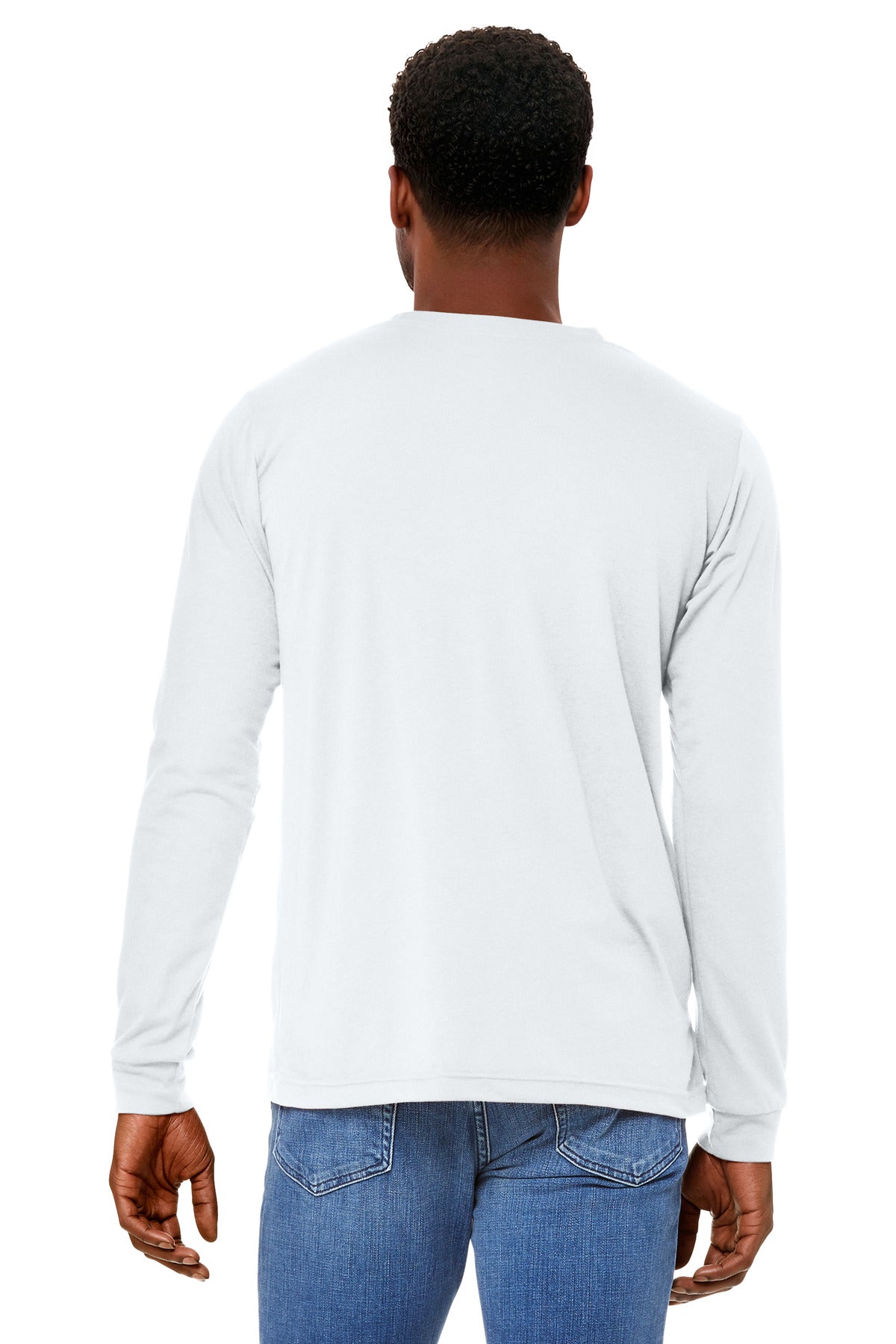 BELLA+CANVAS Unisex Triblend Long Sleeve Tee - Solid White Triblend
