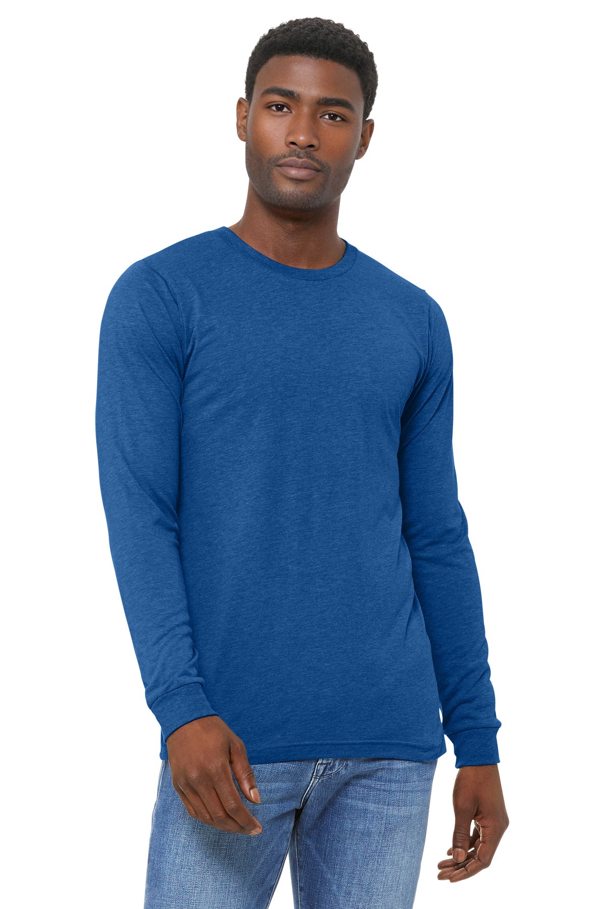 BELLA+CANVAS Unisex Triblend Long Sleeve Tee - True Royal Triblend