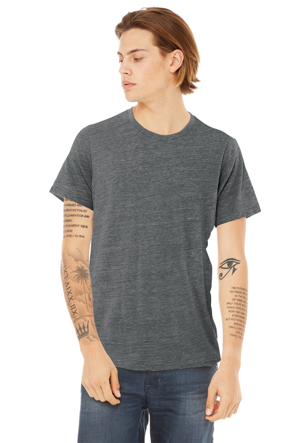 BELLA+CANVAS  Unisex Poly-Cotton Short Sleeve Tee - Asphalt Slub