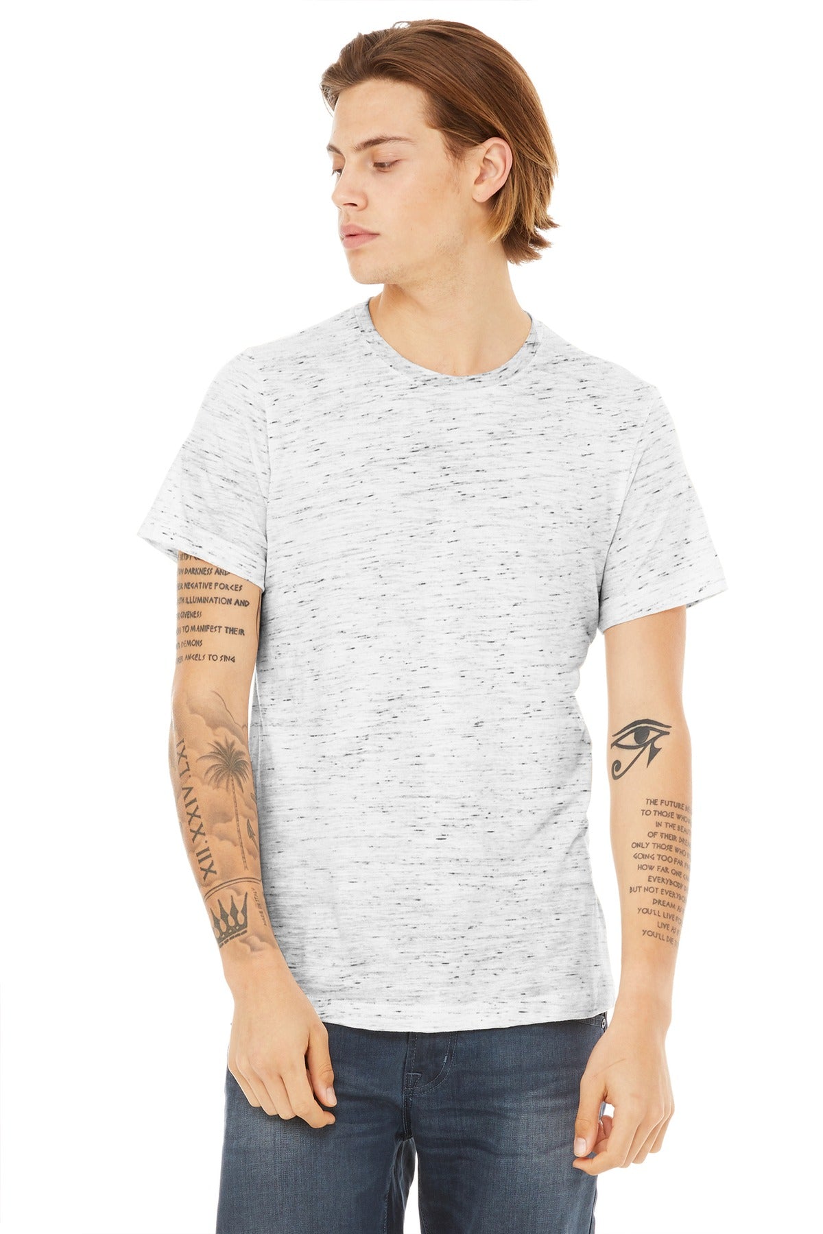 BELLA+CANVAS  Unisex Poly-Cotton Short Sleeve Tee - White Marble