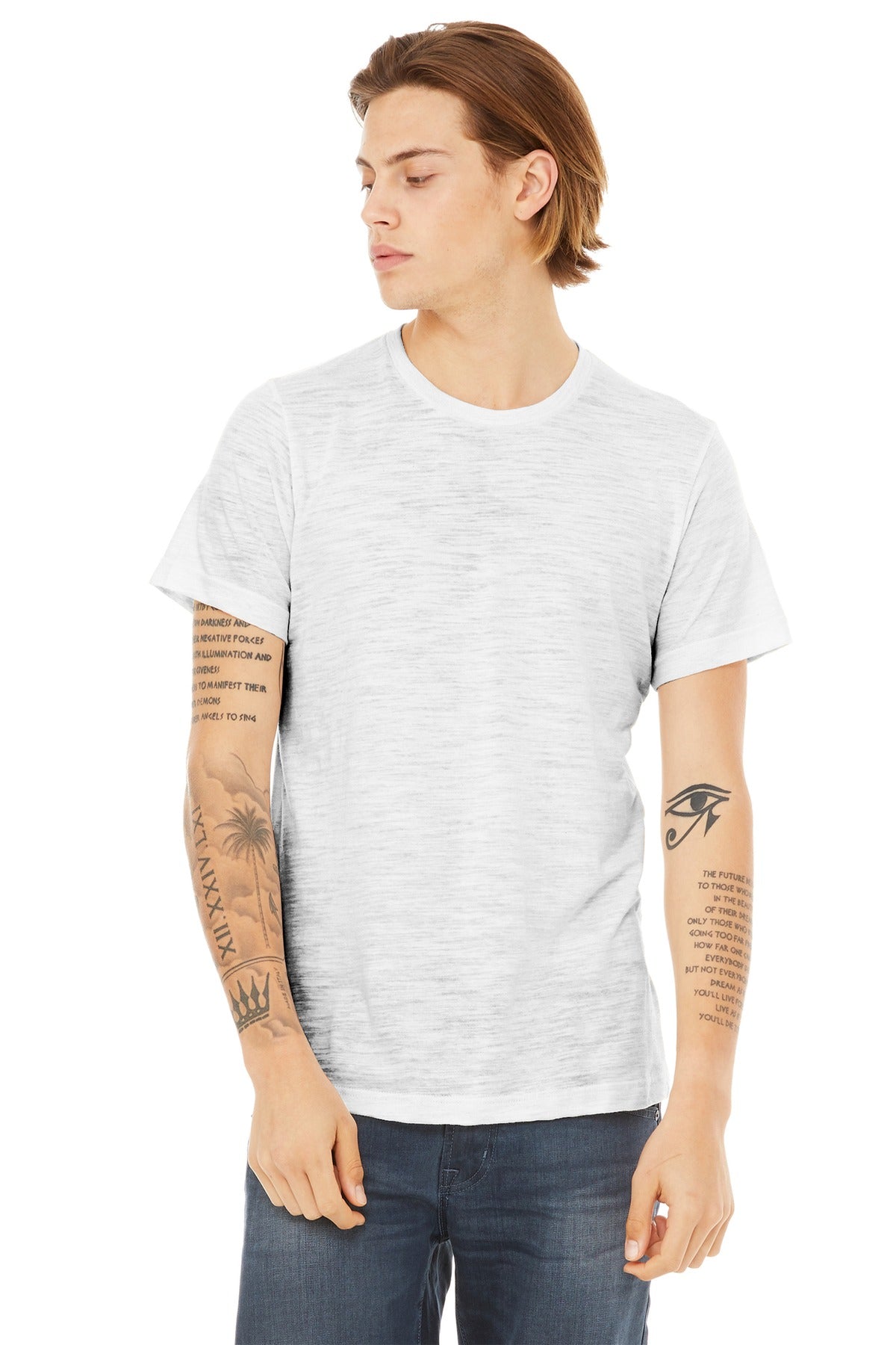 BELLA+CANVAS  Unisex Poly-Cotton Short Sleeve Tee - White Slub