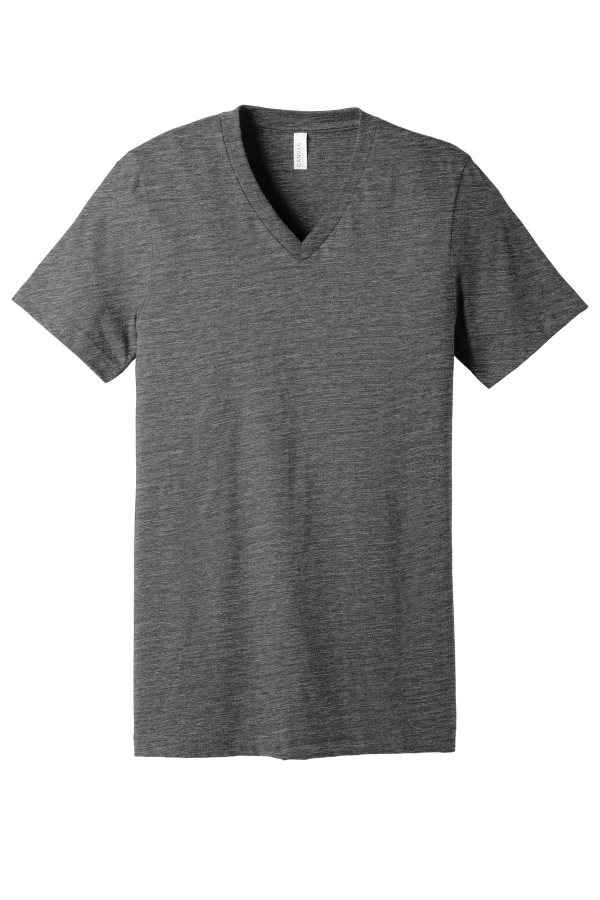 BELLA+CANVAS Unisex Textured Jersey V-Neck Tee - Asphalt Slub