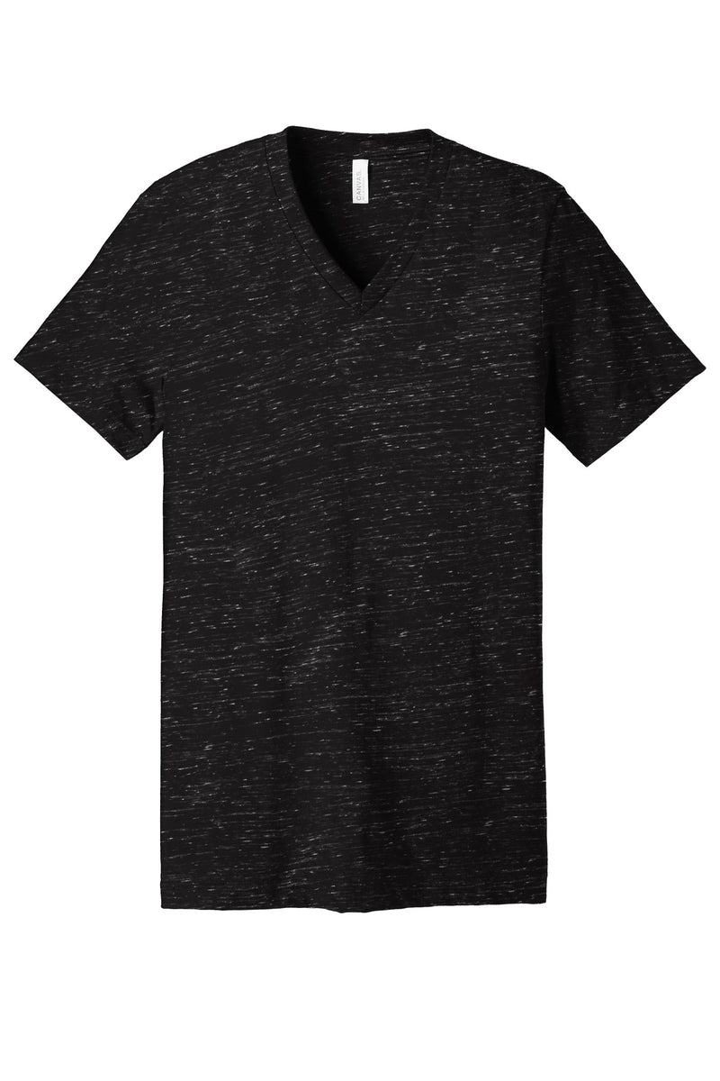 BELLA+CANVAS Unisex Textured Jersey V-Neck Tee - Black Marble