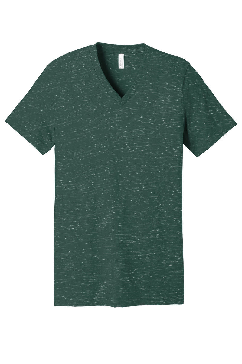 BELLA+CANVAS Unisex Textured Jersey V-Neck Tee - Forest Marble