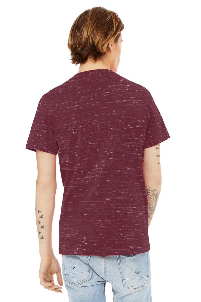 BELLA+CANVAS Unisex Textured Jersey V-Neck Tee - Maroon Marble