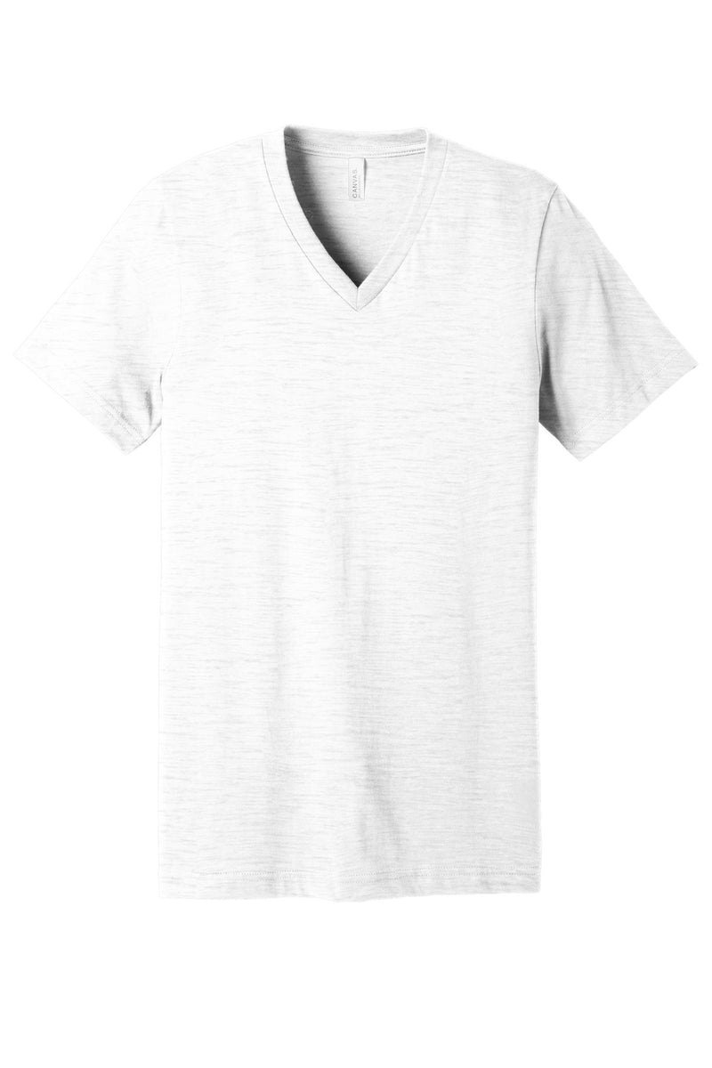 BELLA+CANVAS Unisex Textured Jersey V-Neck Tee - White Slub