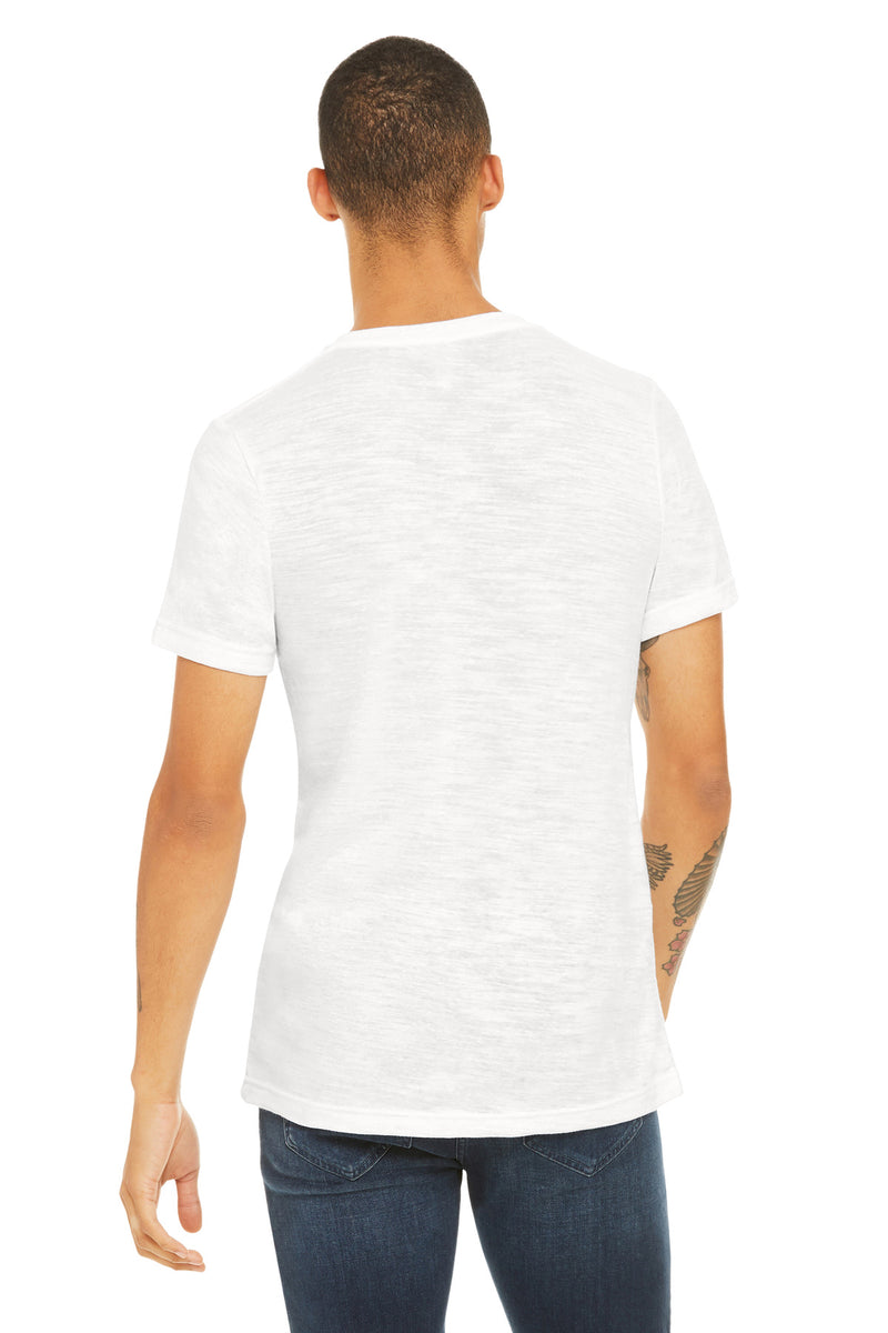 BELLA+CANVAS Unisex Textured Jersey V-Neck Tee - White Slub