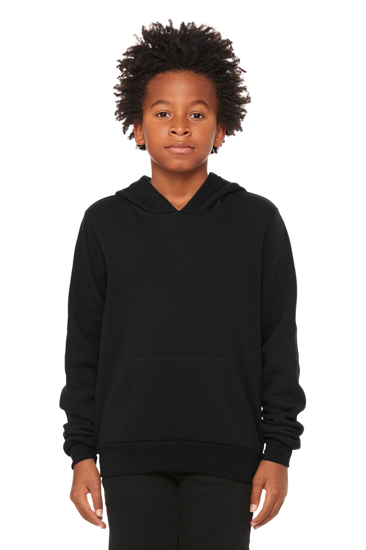 BELLA+CANVAS  Youth Sponge Fleece Pullover Hoodie - Black