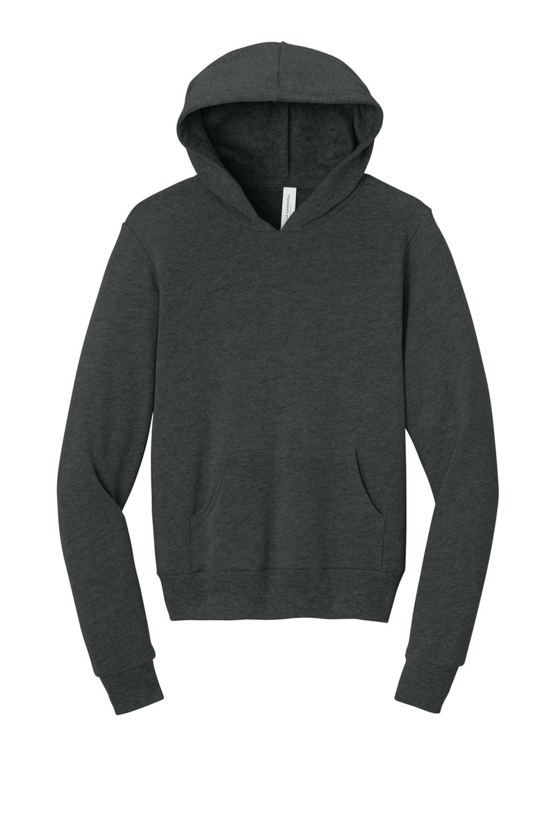 BELLA+CANVAS  Youth Sponge Fleece Pullover Hoodie - Dark Grey Heather