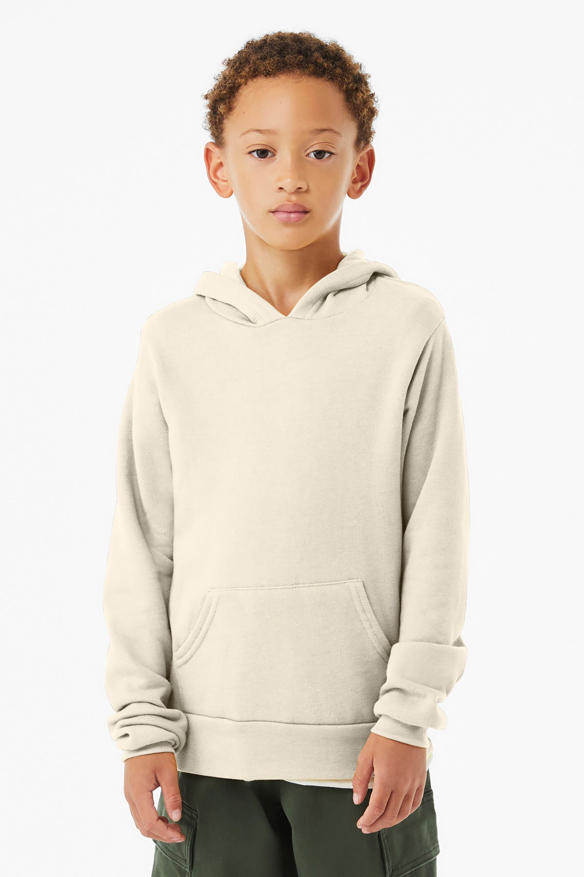 BELLA+CANVAS  Youth Sponge Fleece Pullover Hoodie - Natural