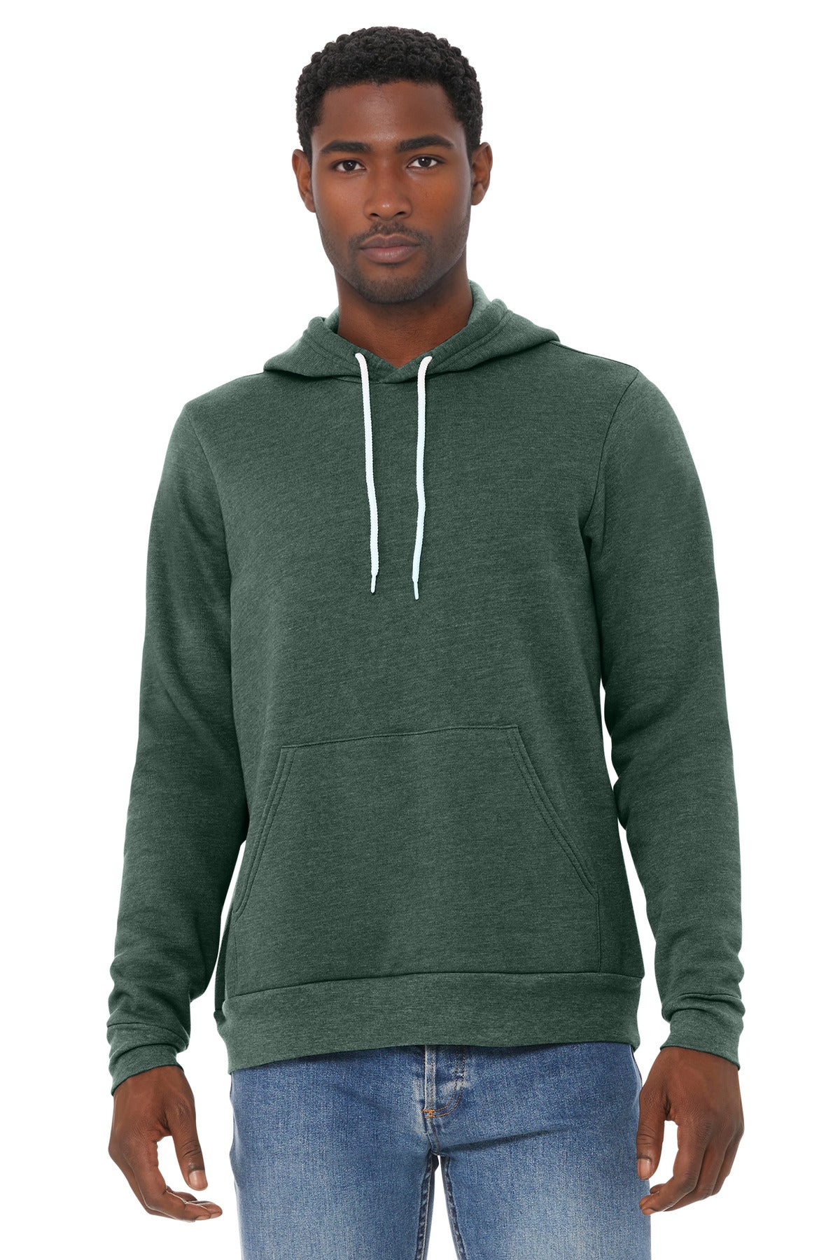 BELLA+CANVAS  Unisex Sponge Fleece Pullover Hoodie - Heather Forest