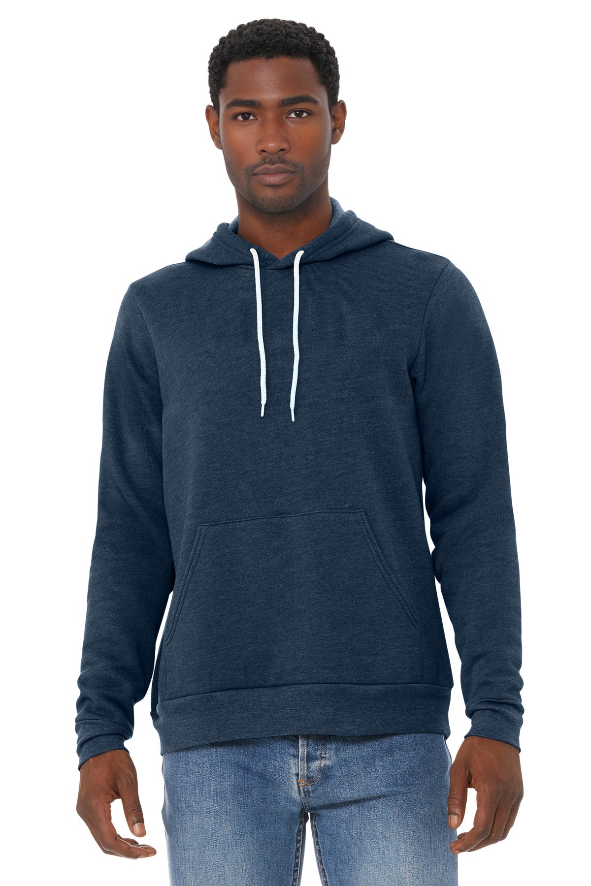 BELLA+CANVAS  Unisex Sponge Fleece Pullover Hoodie - Heather Navy