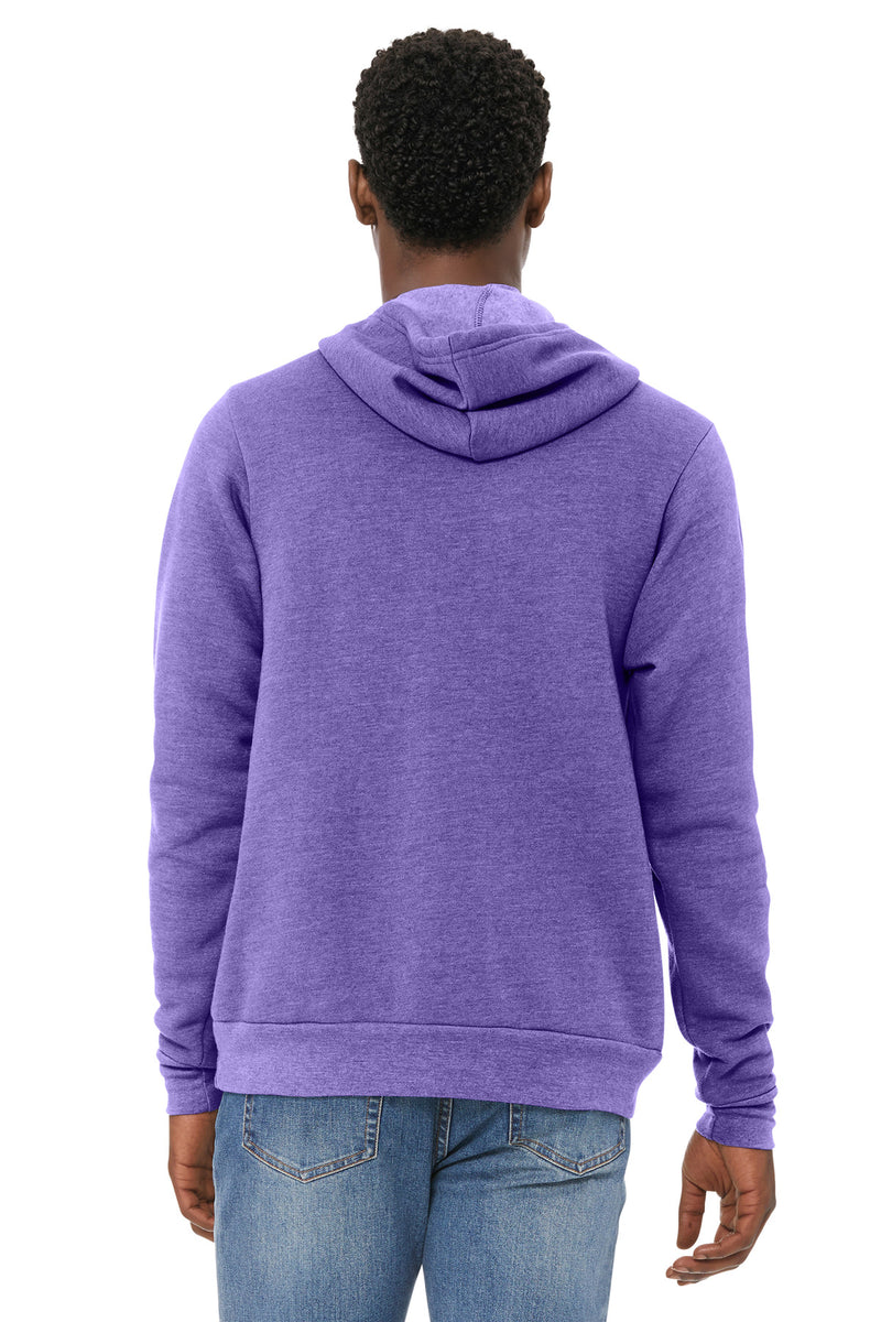 BELLA+CANVAS  Unisex Sponge Fleece Pullover Hoodie - Heather Team Purple