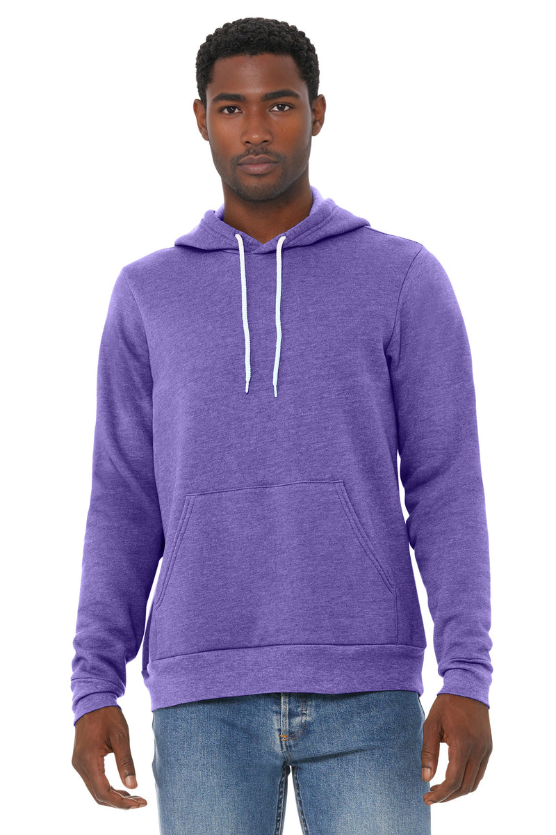 BELLA+CANVAS  Unisex Sponge Fleece Pullover Hoodie - Heather Team Purple