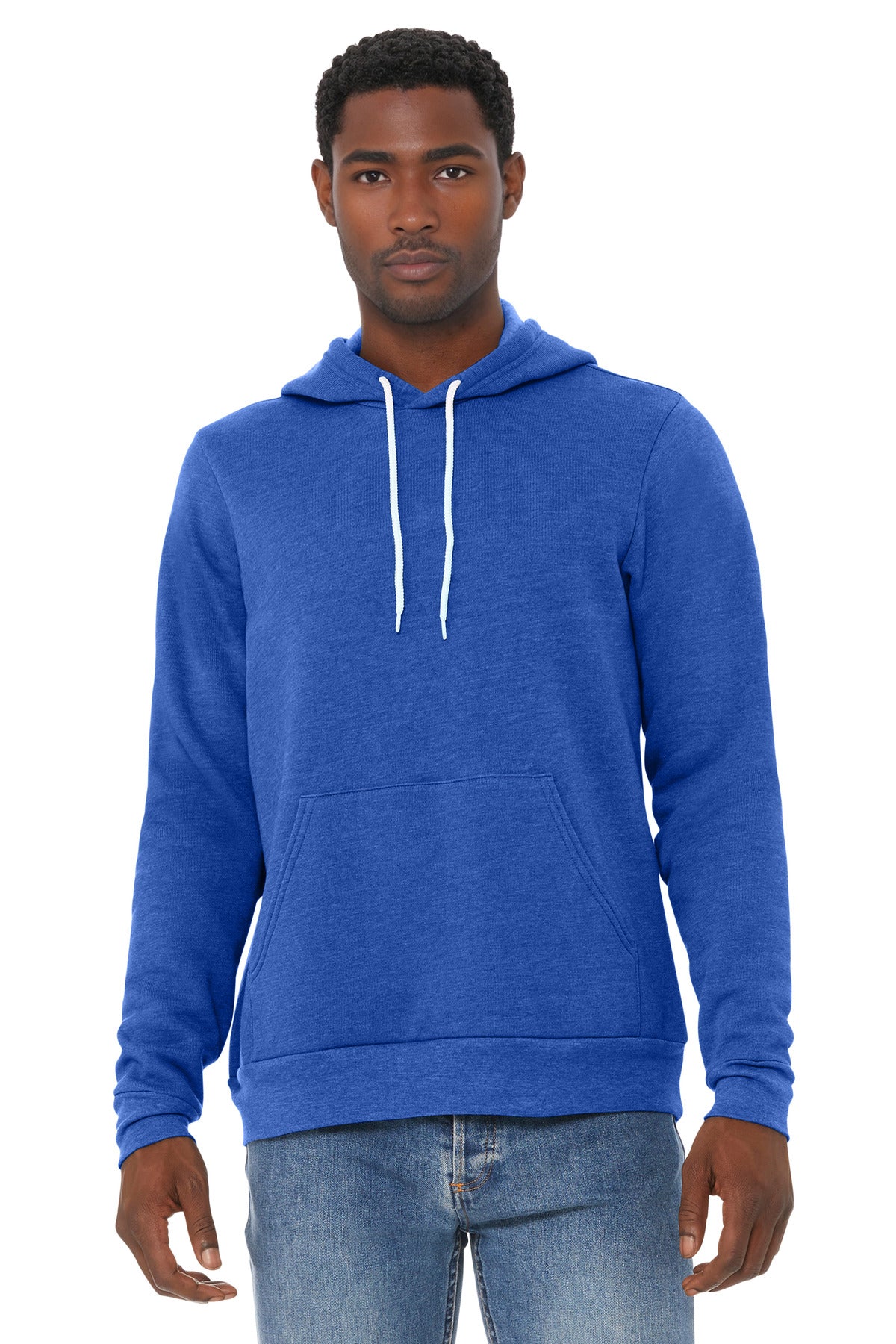 BELLA+CANVAS  Unisex Sponge Fleece Pullover Hoodie - Heather True Royal