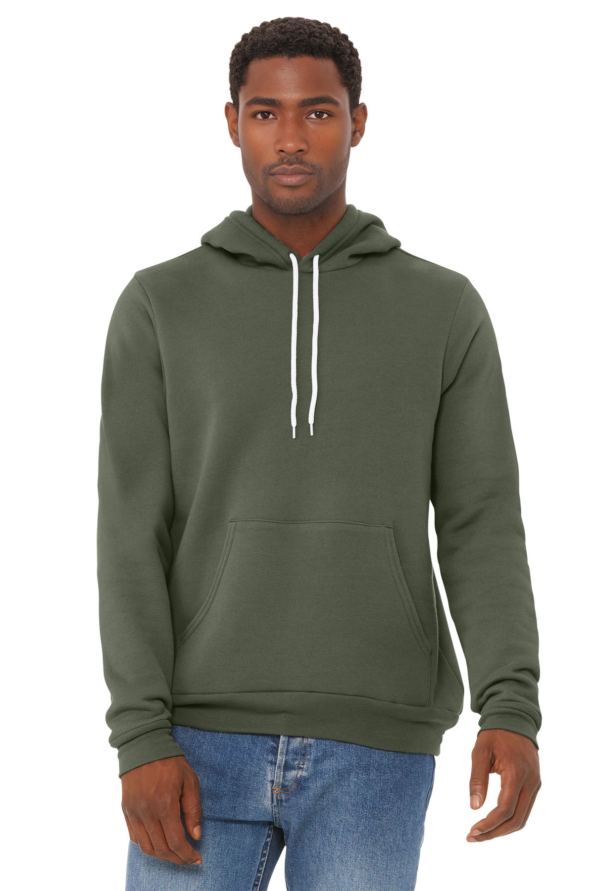BELLA+CANVAS  Unisex Sponge Fleece Pullover Hoodie - Military Green
