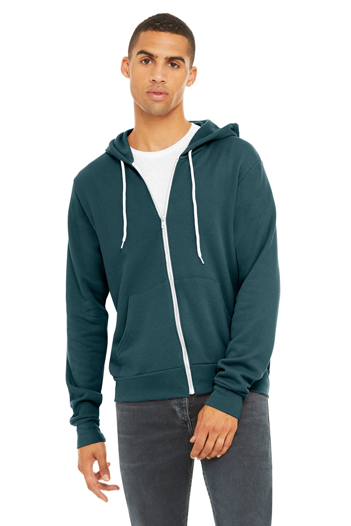 BELLA+CANVAS  Unisex Sponge Fleece Full-Zip Hoodie - Atlantic