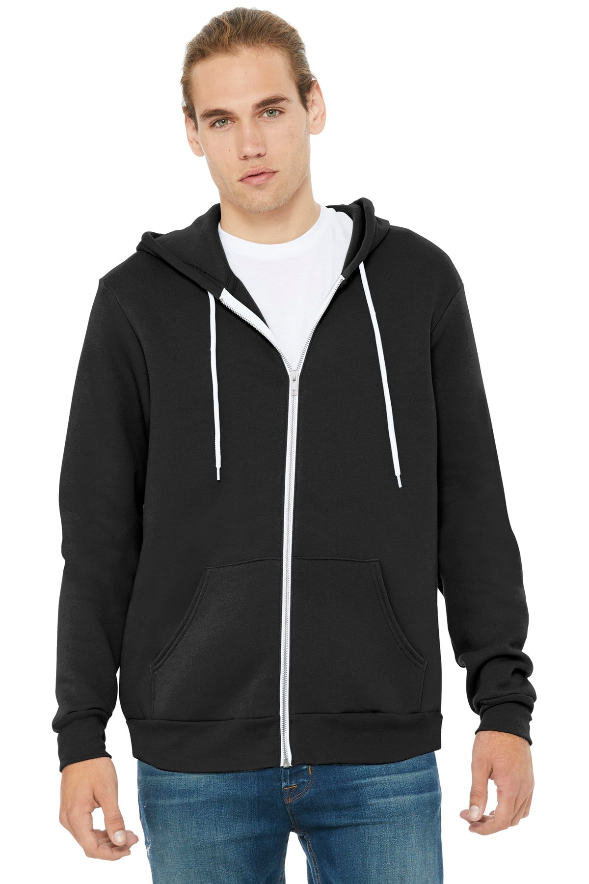 BELLA+CANVAS  Unisex Sponge Fleece Full-Zip Hoodie - Black