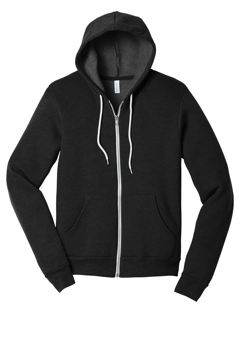 BELLA+CANVAS  Unisex Sponge Fleece Full-Zip Hoodie - Black Heather