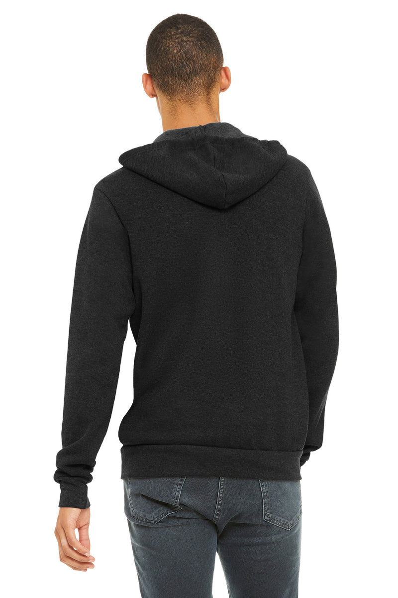 BELLA+CANVAS  Unisex Sponge Fleece Full-Zip Hoodie - Black Heather
