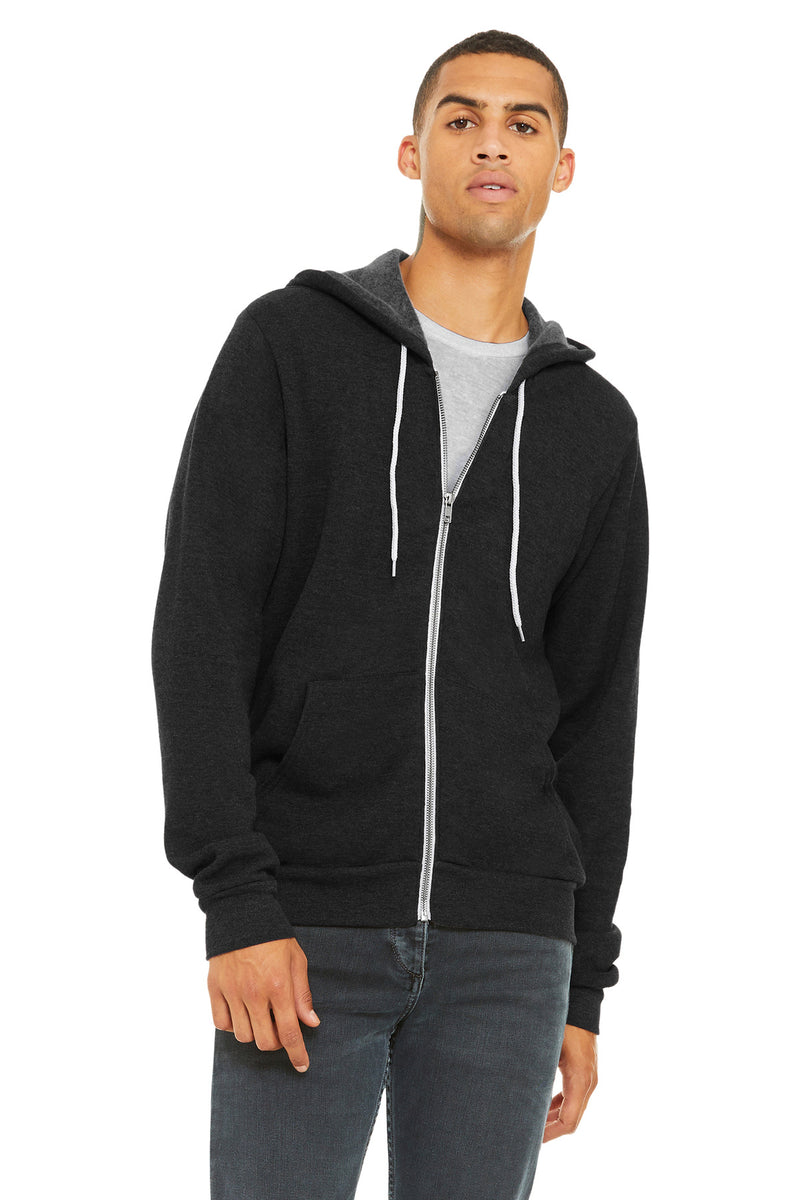 BELLA+CANVAS  Unisex Sponge Fleece Full-Zip Hoodie - Black Heather