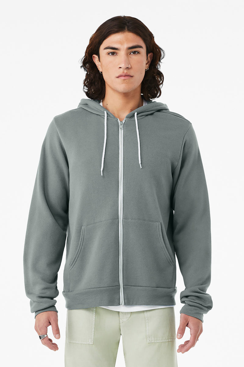 BELLA+CANVAS  Unisex Sponge Fleece Full-Zip Hoodie - Blue Storm