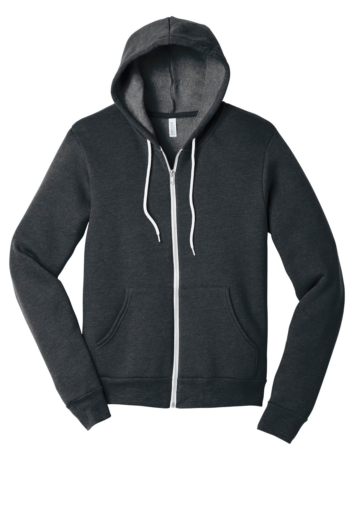 BELLA+CANVAS  Unisex Sponge Fleece Full-Zip Hoodie - Dark Grey Heather
