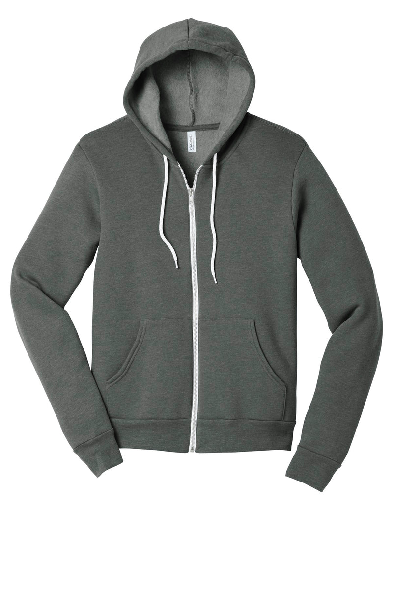 BELLA+CANVAS  Unisex Sponge Fleece Full-Zip Hoodie - Deep Heather