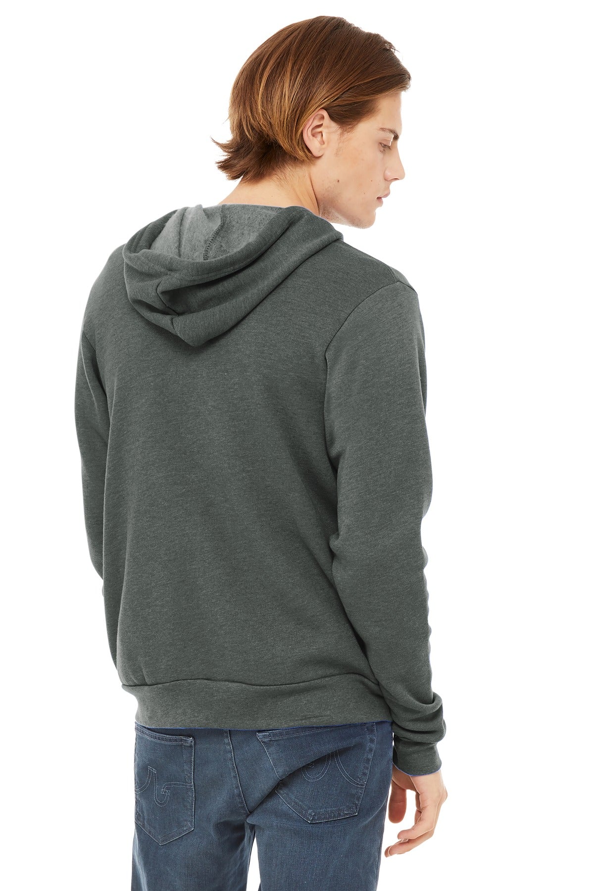 BELLA+CANVAS  Unisex Sponge Fleece Full-Zip Hoodie - Deep Heather