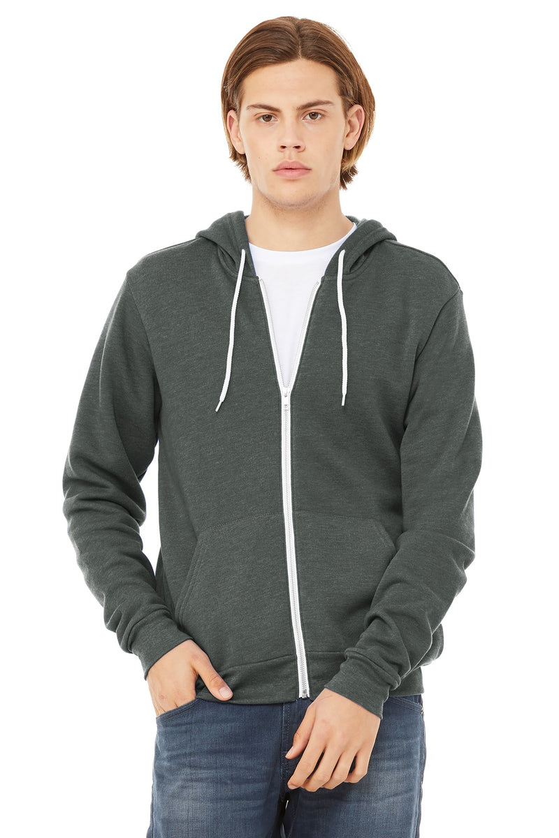 BELLA+CANVAS  Unisex Sponge Fleece Full-Zip Hoodie - Deep Heather