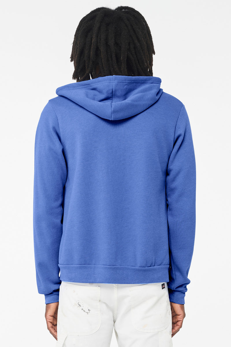 BELLA+CANVAS  Unisex Sponge Fleece Full-Zip Hoodie - Heather Columbia Blue
