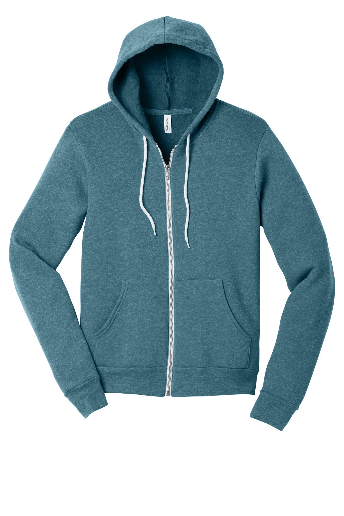 BELLA+CANVAS  Unisex Sponge Fleece Full-Zip Hoodie - Heather Deep Teal