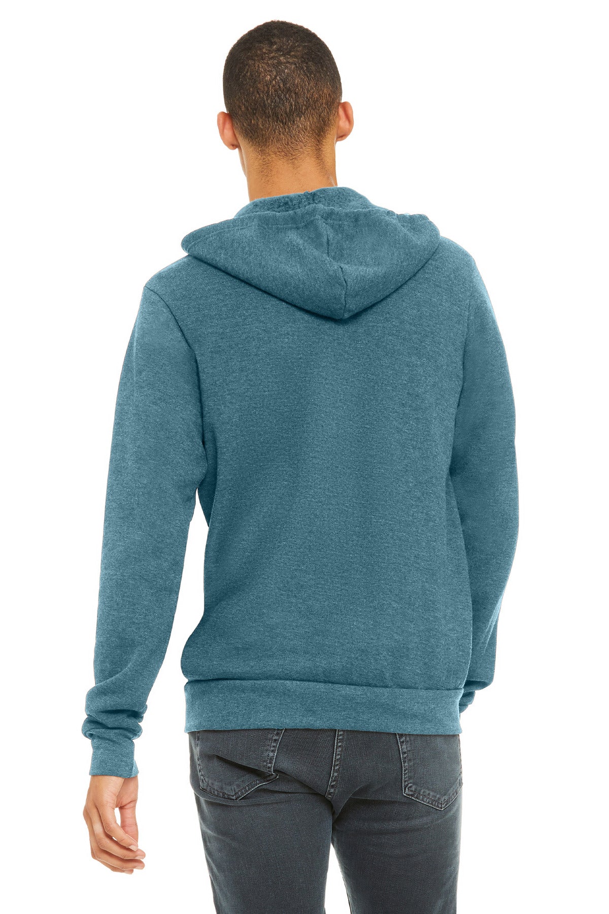 BELLA+CANVAS  Unisex Sponge Fleece Full-Zip Hoodie - Heather Deep Teal