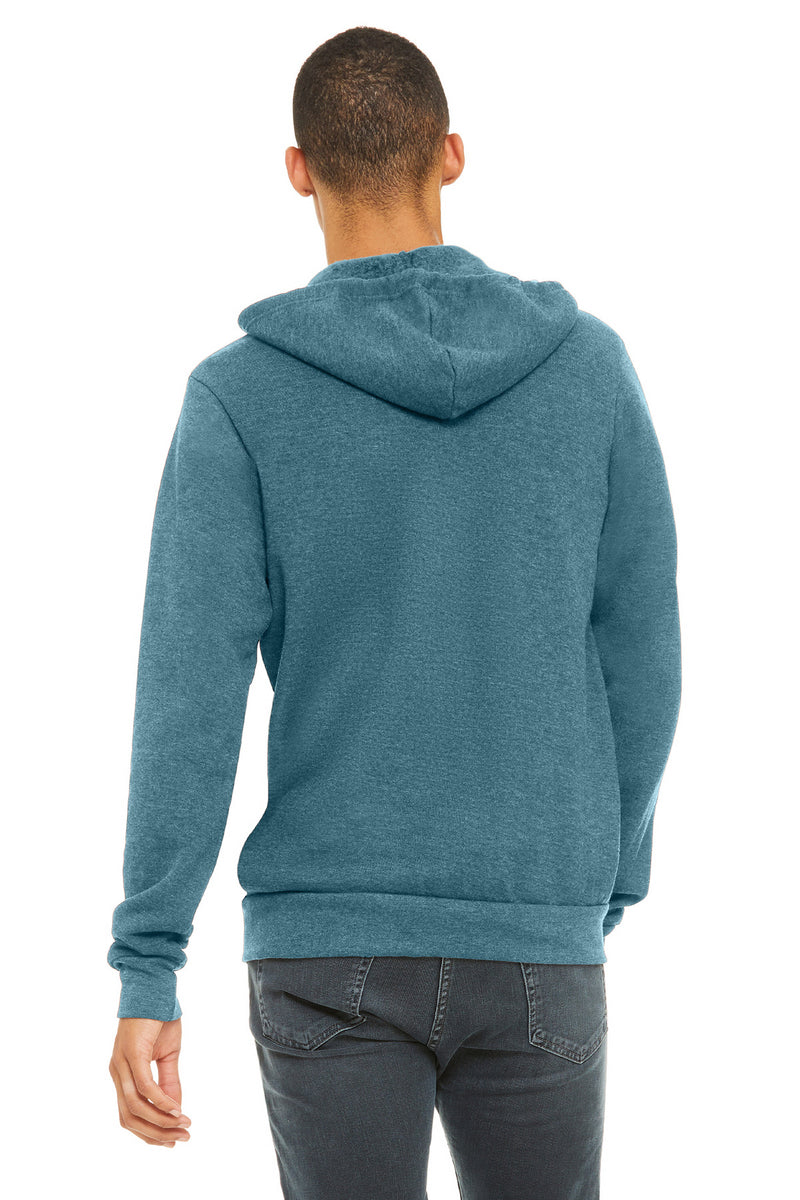 BELLA+CANVAS  Unisex Sponge Fleece Full-Zip Hoodie - Heather Deep Teal