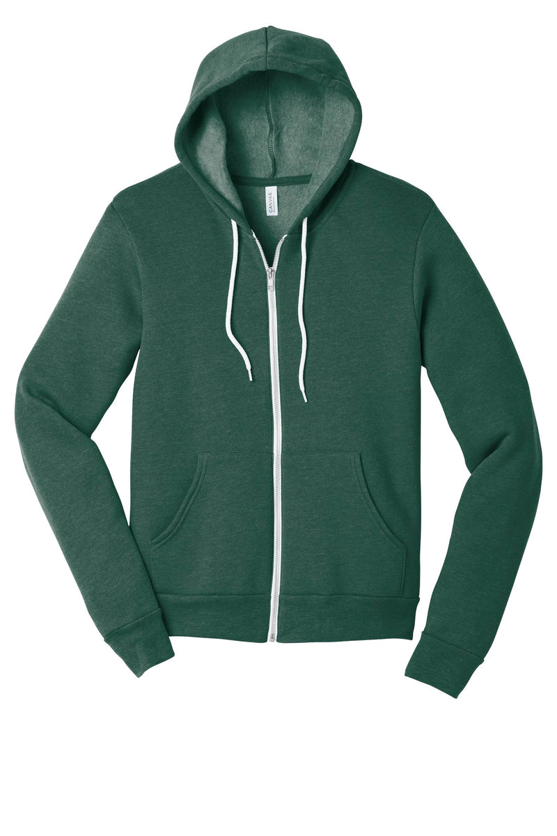 BELLA+CANVAS  Unisex Sponge Fleece Full-Zip Hoodie - Heather Forest