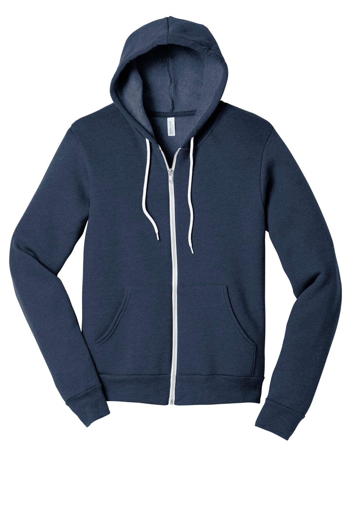 BELLA+CANVAS  Unisex Sponge Fleece Full-Zip Hoodie - Heather Navy