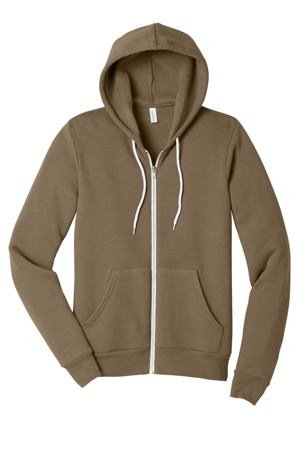 BELLA+CANVAS  Unisex Sponge Fleece Full-Zip Hoodie - Vintage Brown