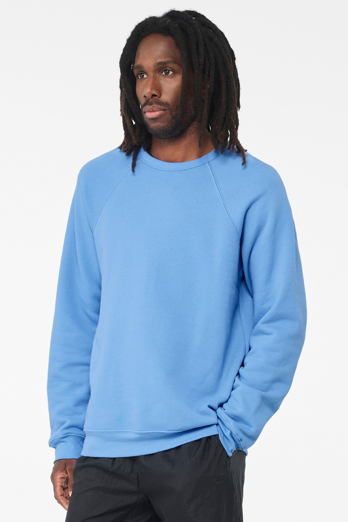 BELLA+CANVAS  Unisex Sponge Fleece Raglan Sweatshirt - Carolina Blue