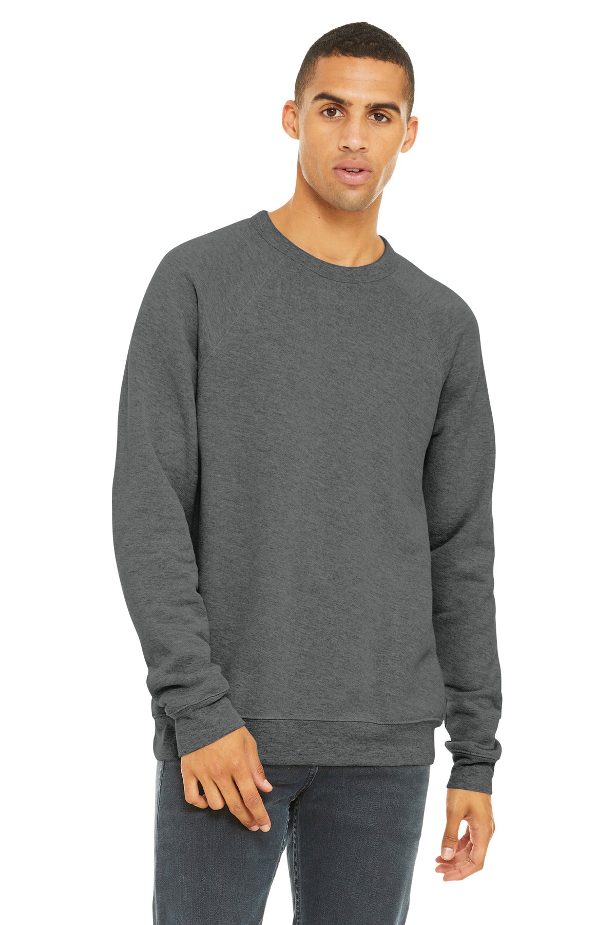 BELLA+CANVAS  Unisex Sponge Fleece Raglan Sweatshirt - Deep Heather