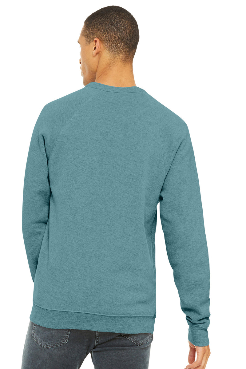 BELLA+CANVAS  Unisex Sponge Fleece Raglan Sweatshirt - Heather Blue Lagoon