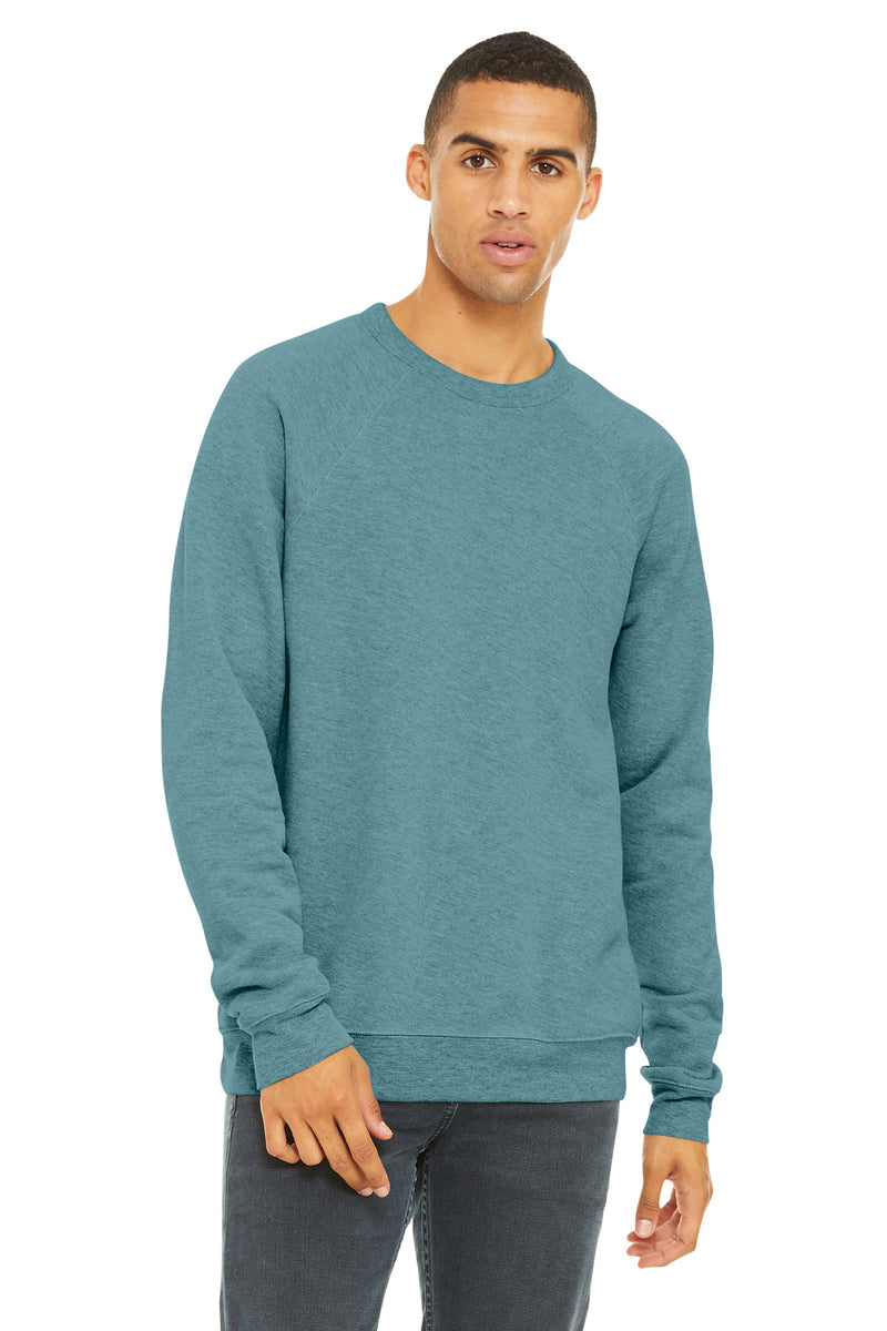 BELLA+CANVAS  Unisex Sponge Fleece Raglan Sweatshirt - Heather Blue Lagoon