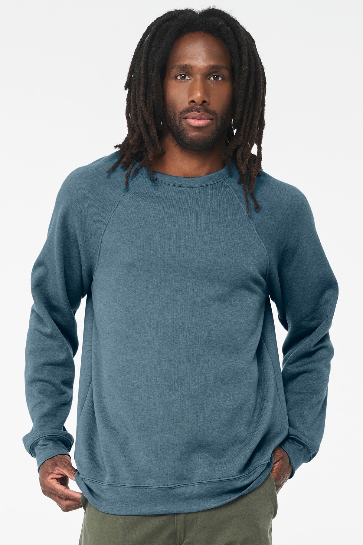 BELLA+CANVAS  Unisex Sponge Fleece Raglan Sweatshirt - Heather Deep Teal